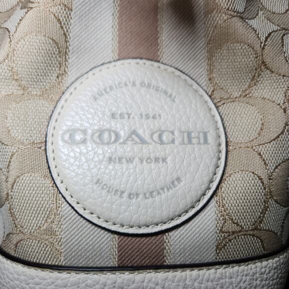 Coach Mini Dempsey Bucket Bag in Signature Jacquard with Stripe and Coach Patch - Picture 4 of 16